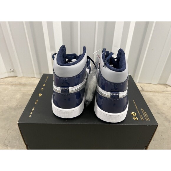 New Nike Jordan 1 Retro High Golf Shoes Patent Midnight Navy DQ0660-100 Sz 9 main image 6